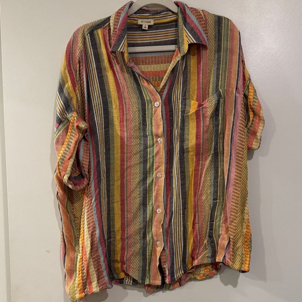 Colorful Striped Button Down Shirt